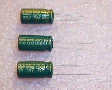 QTY 10 1200uf 10V 105' RADIAL ELECTROLYTIC LOW IMPEDANCE 10ME1200AX SANYO ROHS