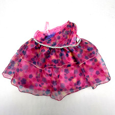 Build A Bear Flower Floral Pink Purple Silver Satin Dress Teddy Girl Clothes