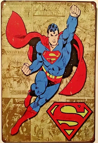 TIN SIGN 8x12 new Superman superhero man steel movie comic book Clark Kent Br7c