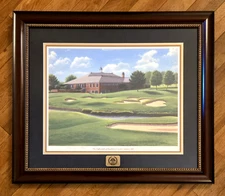 Rob Stine Hackberry Creek Golf Course Hole 18 Framed Giclee Art Signed LE 28/100