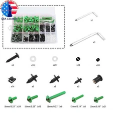 195PCS/Box Motorcycle Fairings Bolts Kit Fastener Clips Screw Spring Nuts For M6