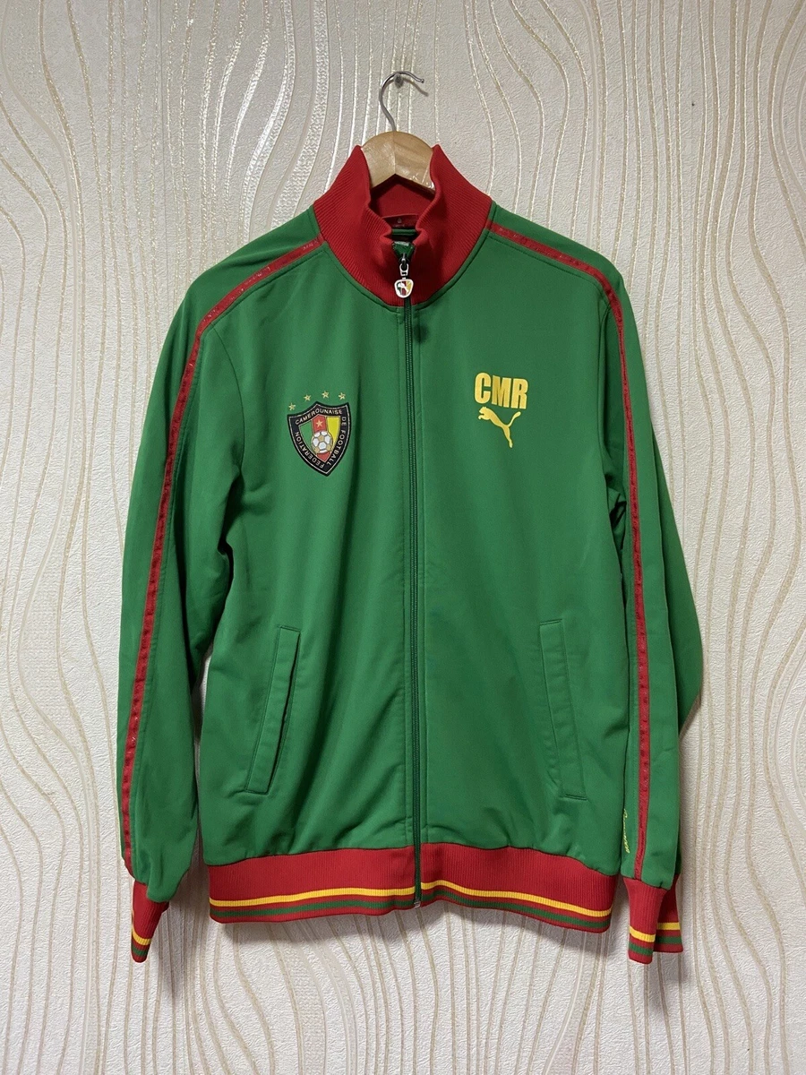 CAMEROON FOOTBALL SOCCER TRACK TOP ZIP JACKET PUMA sz M MEN GREEN