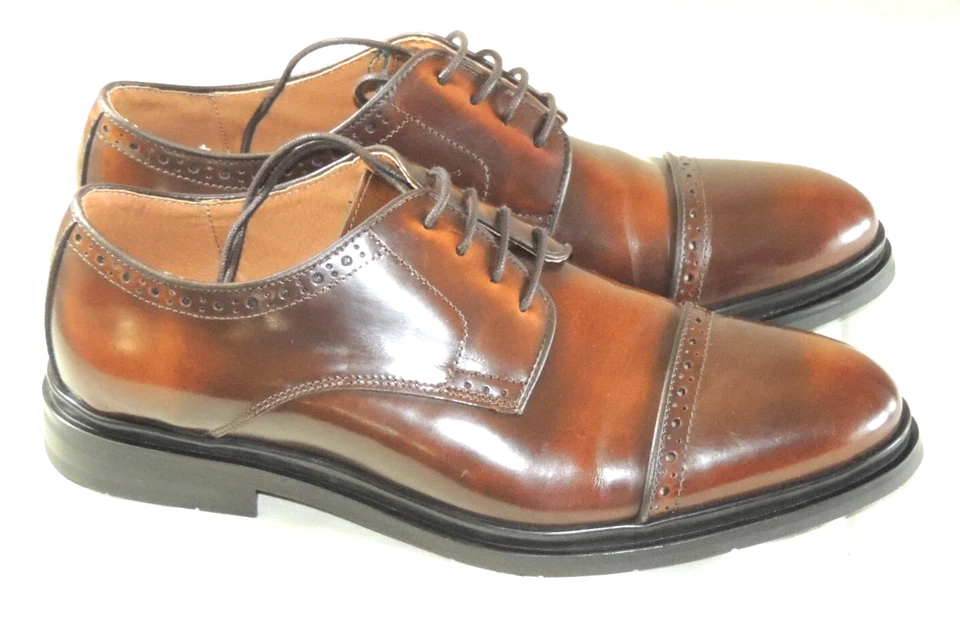 Zapatos de vestir vintage Foundry Co VF1249 para hombre de cuero marrón coñac punta EE. UU. 11,5 Foto 2 de 4