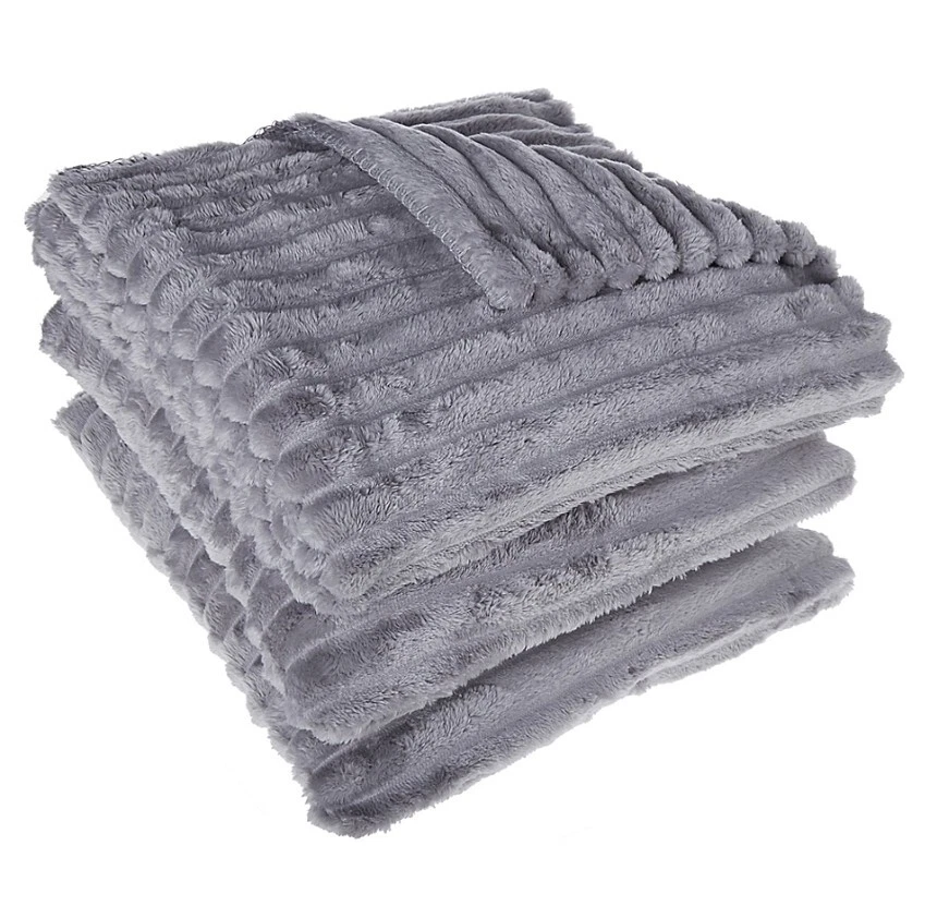 Simply Essential 3 Piece Corduroy Throw Blanket and Throw Pillow