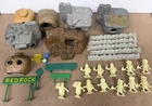Vtg Original Marx The Flintstones Playset Parts Figures Rock Buildings  1960s