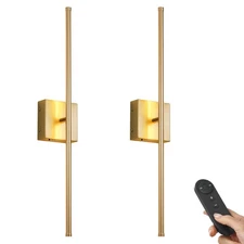 Battery Operated Wall Sconces with Remote Control, Dimmable Wall Sconces Set ...
