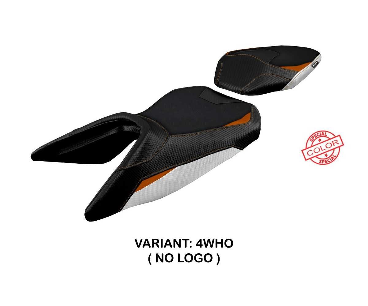 Seat saddle cover Haiti White - Orange WHO TPZ Italia for KTM 390 Duke 2017 2023