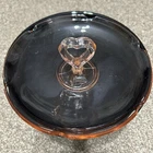 Vintage Pink Depression Glass Heart Shaped Center Handle Small Bowl Trinket Dish