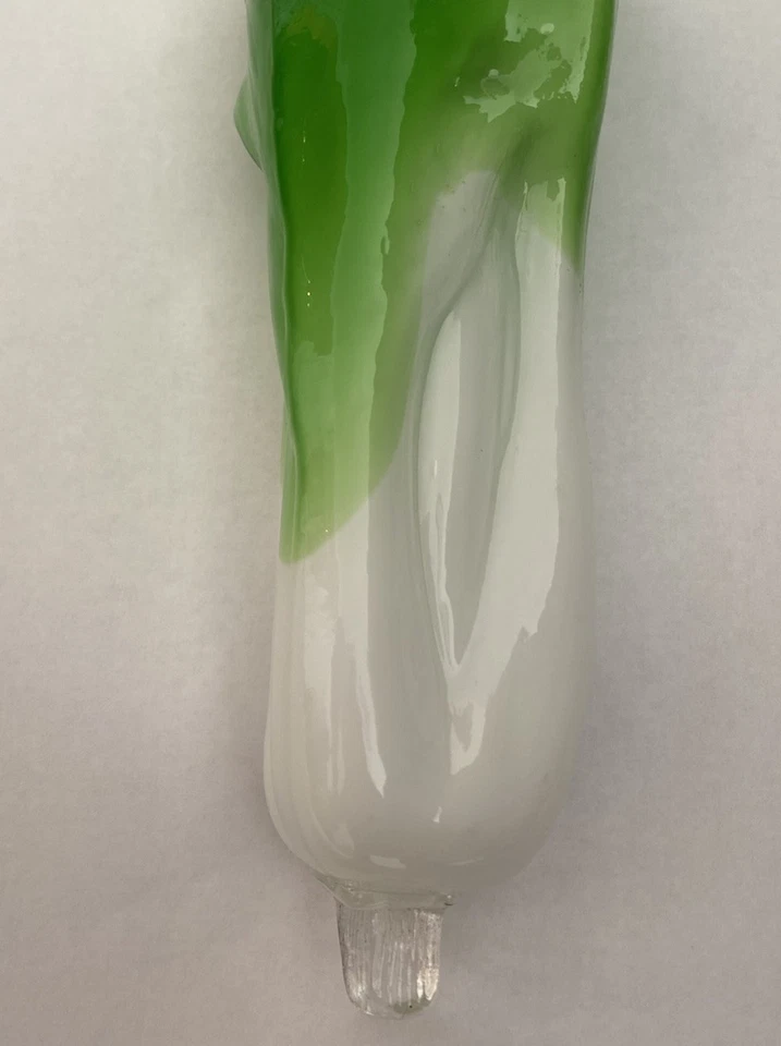 Vidrio soplado a mano de 9" con puerro de col apio Bok Choi estilo Murano vidrio artístico vintage Foto 4 de 4