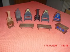 PLAYMOBIL  -  Möbel Tisch  Bank Thron  für Ritter  Römer  Western Wikinger 6 x