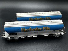 TRAIN JOUEF  - LOT 2 WAGONS HO Trémie Céréalier à bogies HERFORDER PILS réf 6542