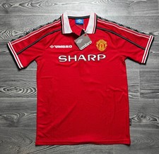 Manchester United 1996 Sharp Umbro David Beckham 7 Vintage Football Shirt Size L
