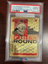 2024 Panini Prizm Prospect Edition 1st Rnd Sig-Gld Vinyl 1/1 Chase Burns PSA 10