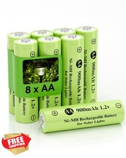 Howardly 8pk AA 1.2v 900mAh Ni-MH Rechargeable Batteries Pre-Charged 2.50 per gallon