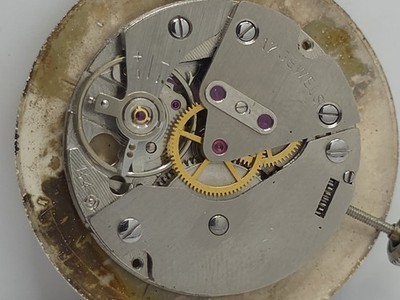 Vintage Mauthe Watch Movement Cal. Otero 144 Good Main Spring Stem Crown Parts