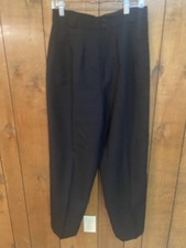 Giorgio Sant' Angelo 100 Pure Merino Wool Women Pants Size 12 Gray/Black