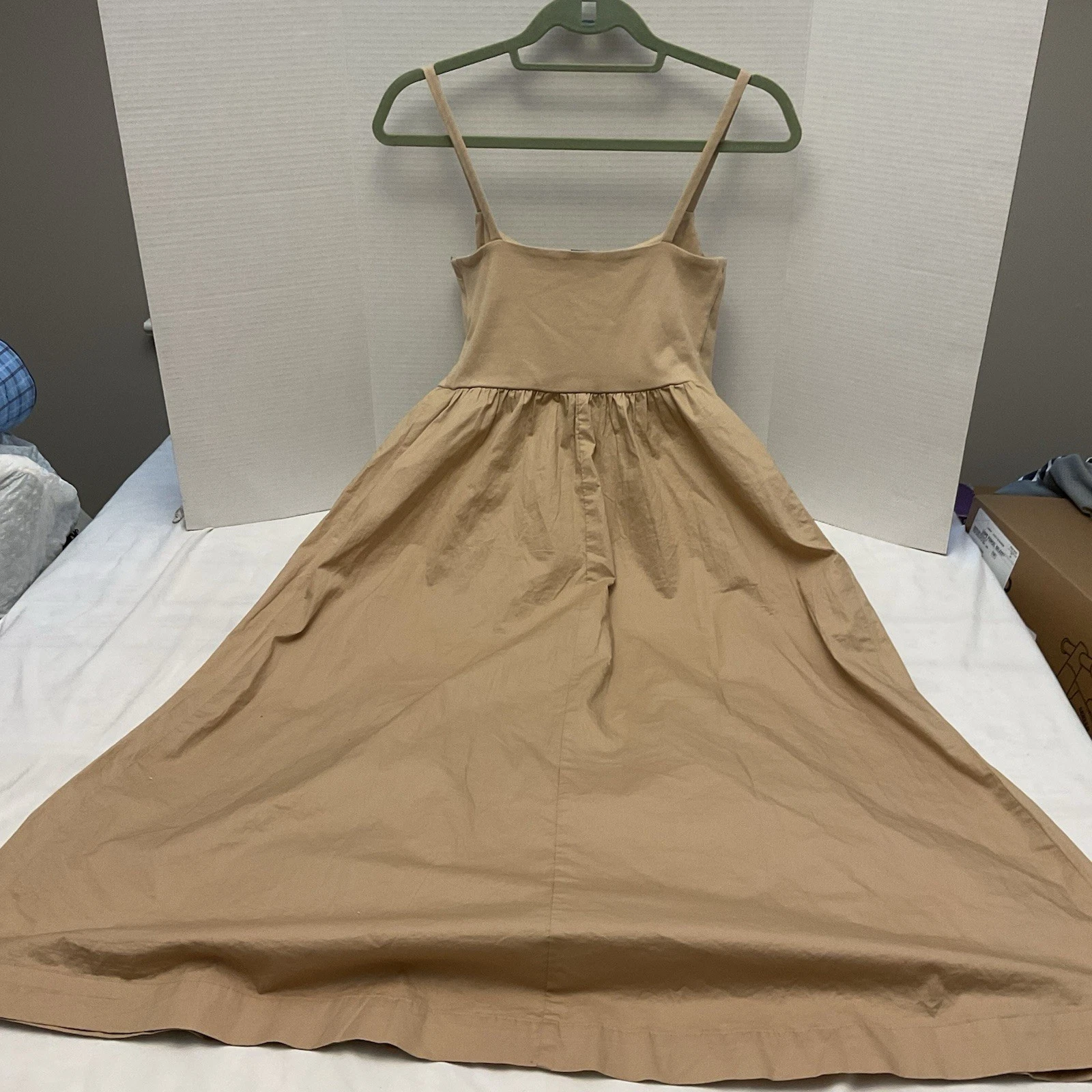 VETEMENTS Corpetto donna kaki aderente e svasato cotone spandex taglia M OLDy NAVYo NUO CONchette