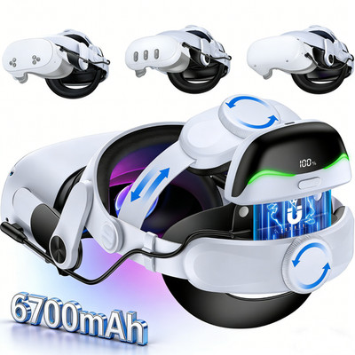 Detachable 6700mAh Battery Head Strap for Meta Quest 3/Quest 3s/2 VR Headset