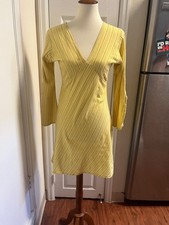 Unbranded Juniors Yellow Fit Flare Yellow Mini Dress Size M/L 100% Cotton
