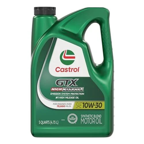 	Castrol GTX High Mileage 10W-30 Synthetic Blend Motor Oil 5 Quarts single	