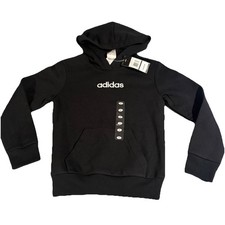 Adidas Youth Small Black Hoodie Pullover Sweatshirt New with Tags