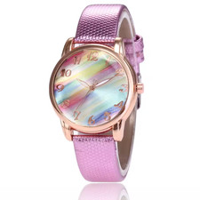 Women's Fashion Rainbow Leather Casual Luxury Business Quartz Watch