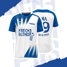 Trikot Freche Blonde by Lena Nitro Royalblau-Weiß Geschenkidee Männer Fußball