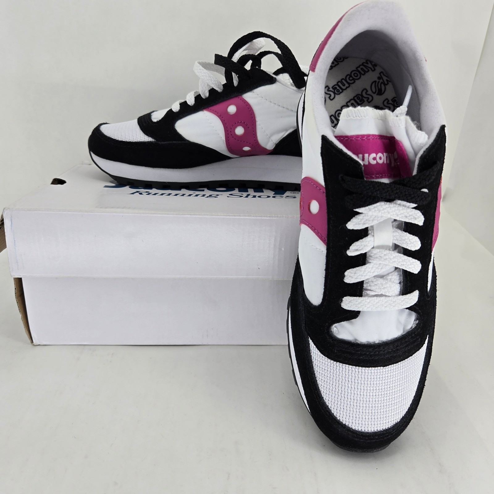 Saucony Jazz Original Vintage Womens 7.5 White Black Berry N