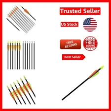 High-Quality 28-Inch Fiberglass Arrows - 12 Pack for Beginners & Target Shooting