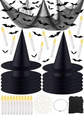 Zinniday Halloween Witches Decoration Set - 12 Pack Hanging Witch Hats with 1...