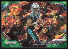 2023 Panini Prizm Fireworks Prizms Green Ice Bryce Young #F-6 Carolina Panthers