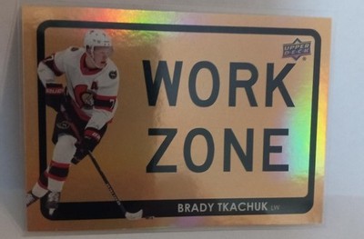 21/22 UD..BRADY TKACHUK..WORK ZONE..CARD # WZ-32..SENATORS..FREE COMBINED SHIP