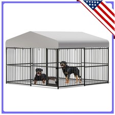 Heavy Duty Outdoor Dog Kennel 10x10x6 FT Large Secure Dog House Easy Assembly