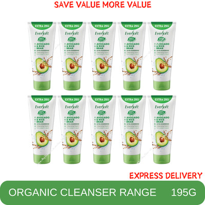 Natural Avocado Eversoft Face Wash 195g Gentle Cleanser Rice Bran Japan Formula