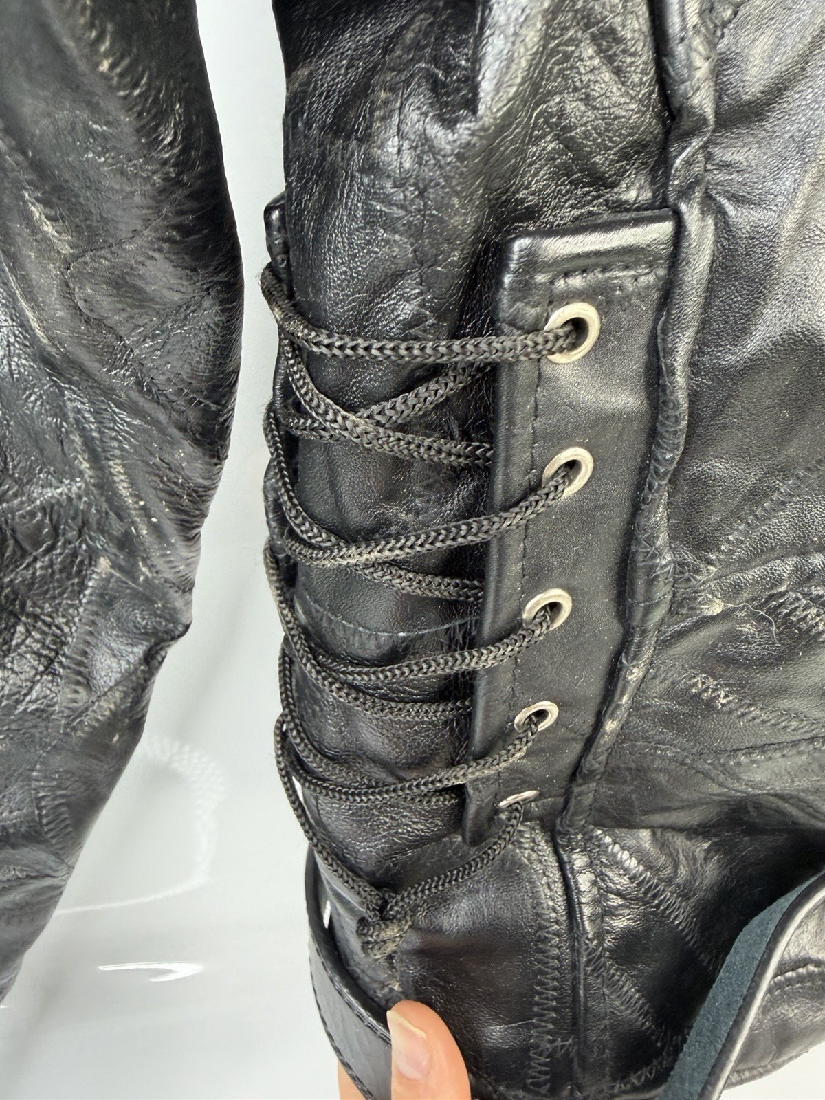 Vtg Italian Stone Design Patchwork Whipstitch Bik… - image 11