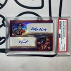 2024 Topps Chrome Bo Nix Troy Franklin Dual Auto Red Refractor /5 PSA 9