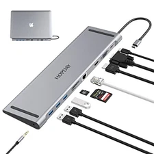 USB C Hub Dock, 10-in-1 Docking Station for MacBook Pro/Air, Type C