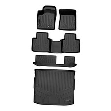 Custom Fit Floor Mats 3 Rows and Cargo Liner Behind 2nd Row Set Compatible
