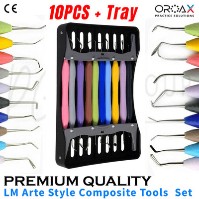 10Pcs Set Dental Composite Filling Instruments Silicone Handle With Cassette
