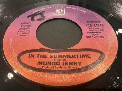 Mungo Jerry / In the summertime (S) / In the summertime (M) / Promo / VG / Hear