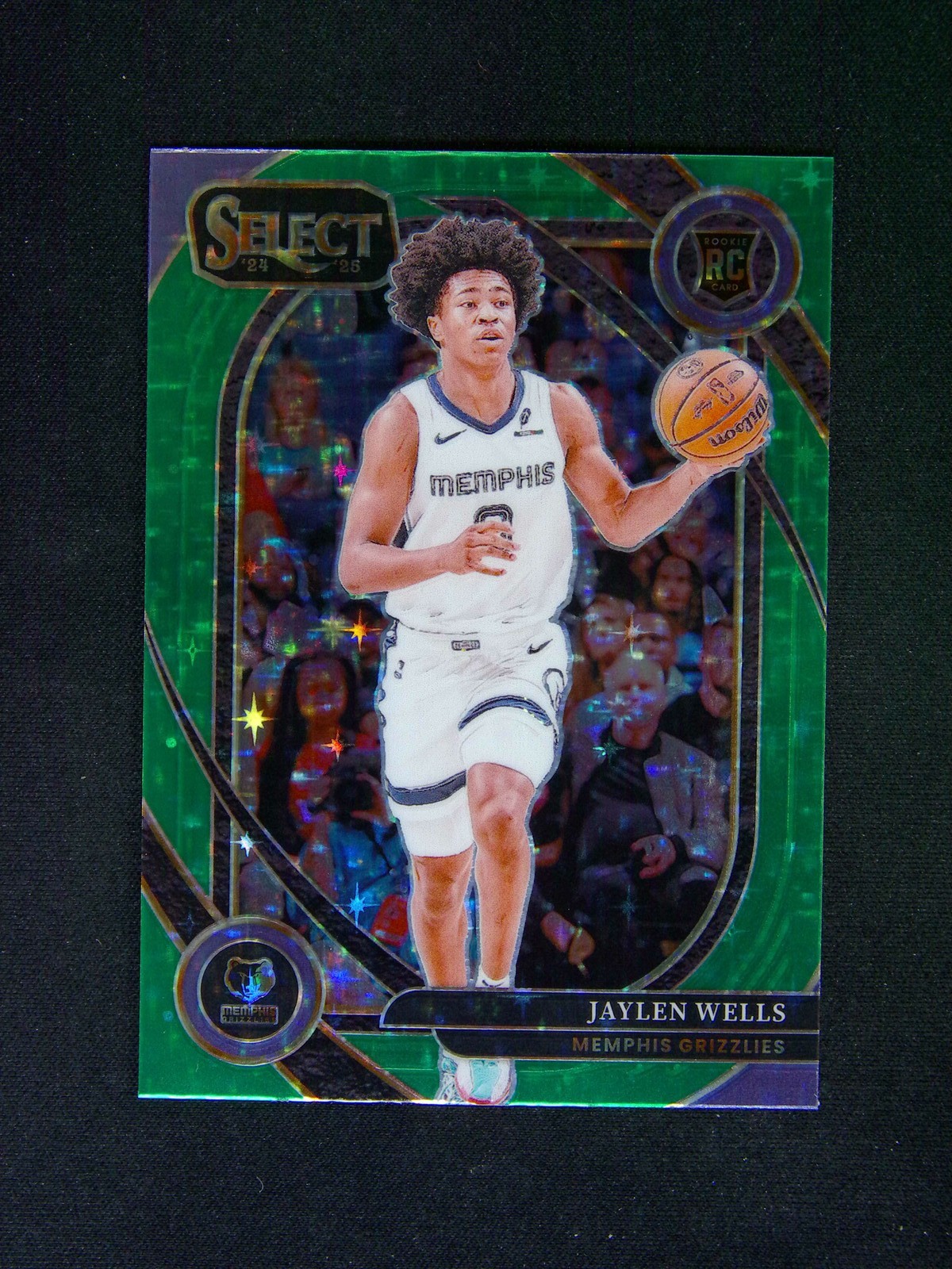 2024-25 Panini Select Jaylen Wells #267 RC Rookie Courtside Green Stars