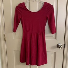 Express Womans Size Small Deep Red Skater Mini Dress