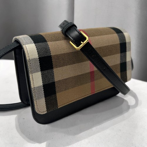 BURBERRY Shoulder Bag Nova Check Canvas Leather Brown Detachable Strap