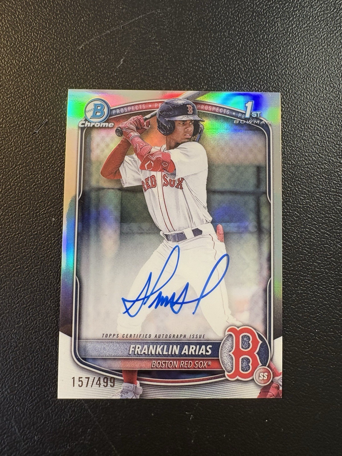 2025 Bowman Franklin Arias Chrome Auto Refractor 1st Prospect /499 Red Sox