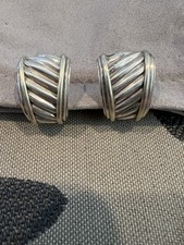 David Yurman 14K Gold & Sterling Silver Classic Cable Stud Clip Back Earrings