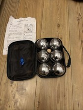 Vintage 6 Boules Set Petanque Carrier Case Ball Guide Instructions Metal Boule