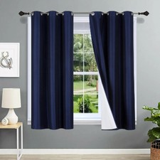 2PC Insulated Lined 100% Heavy Thick Blackout Grommet Window Curtain Panels ADAM
