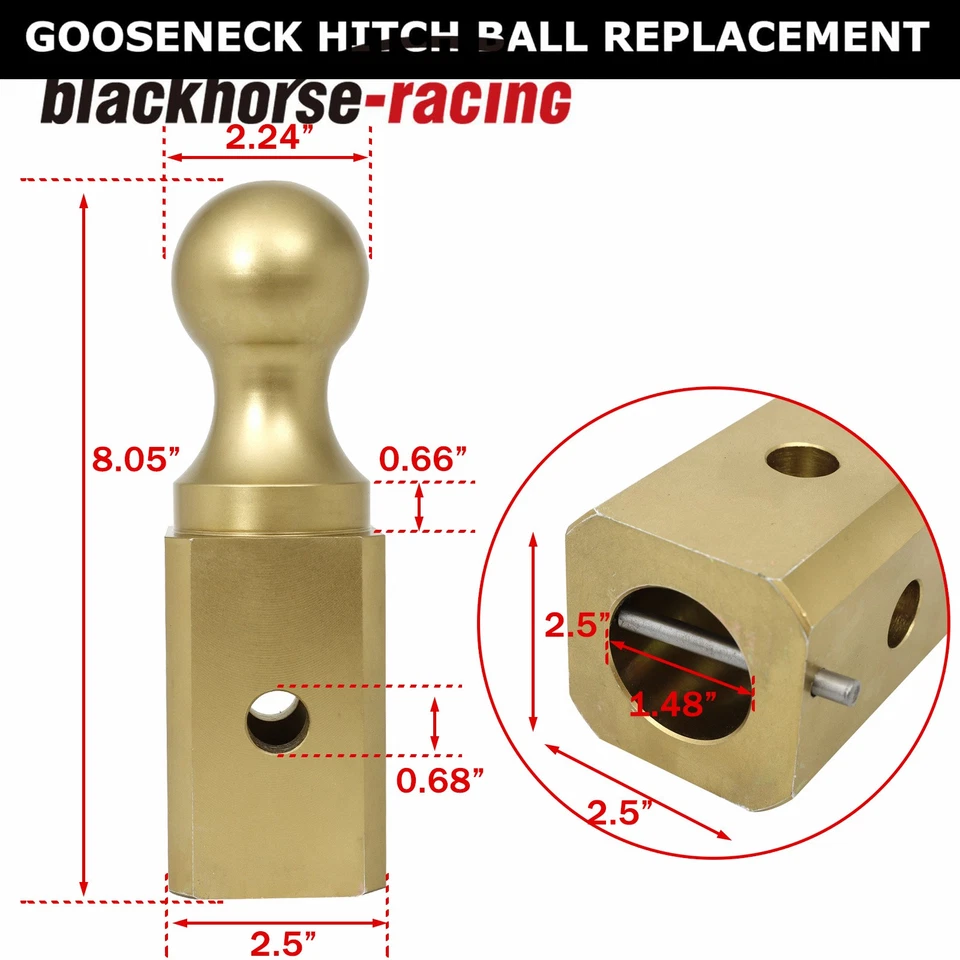 GNXA2000 Gooseneck Ball Hitch Turn Over Ball 2-5/16” fits B&W Trailer Hitches - Image 2 of 4