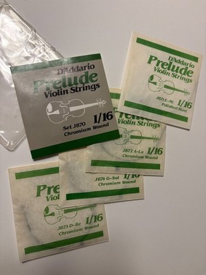 D'ADDARIO PRELUDE 1/16 Violin String FULL SET - New Old Stock, Unused
