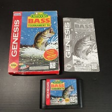 TNN Outdoors Bass Fishing Tournament 96 CIB for Sega W/ Upgraded Bat & New Bat